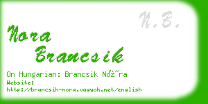 nora brancsik business card